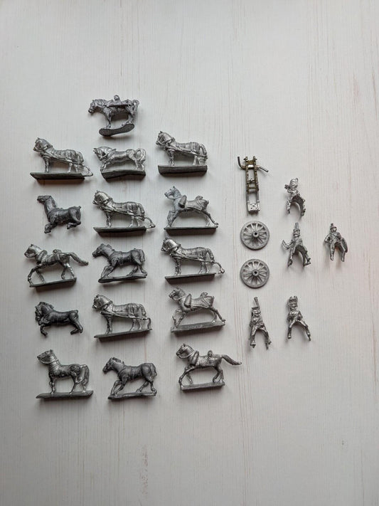 Vintage Metal Hinchliffe Horses/Cavalry Napoleonic Minature Figures 20+ Bundle