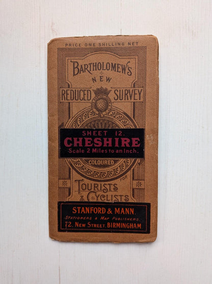 Bartholomew's New Reduced Survey Map of Cheshire - Stanford & Mann - 1910