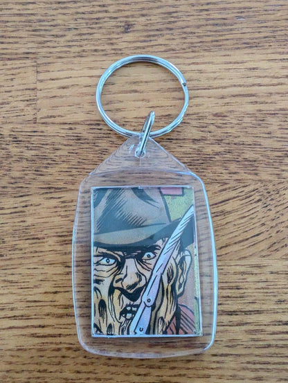 Freddy Krueger Nightmare On Elm Street Keyring, Made From Recycled Vintage Comic