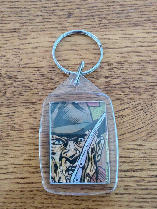 Freddy Krueger Nightmare On Elm Street Keyring, Made From Recycled Vintage Comic