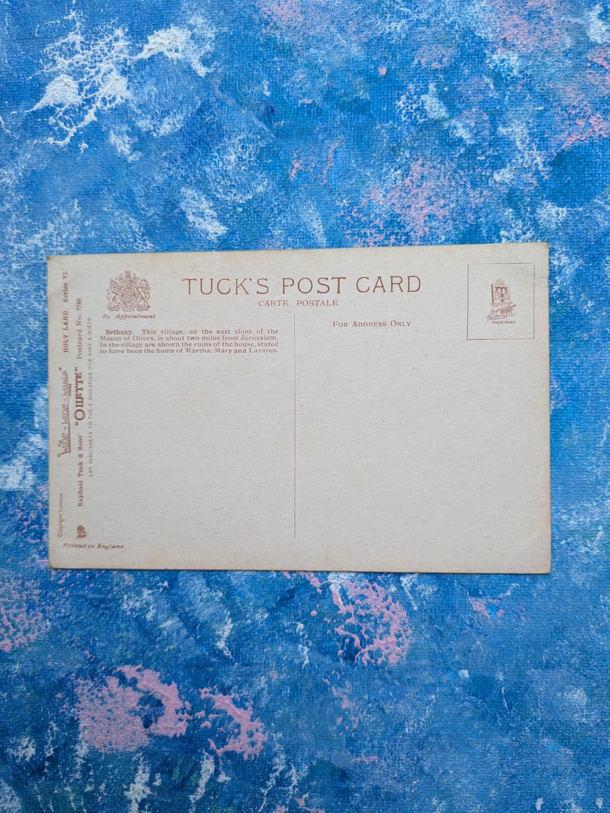 Vintage Raphael Tuck & Sons' Oilette Postcard No. 7786 Postcard - The Holy Land