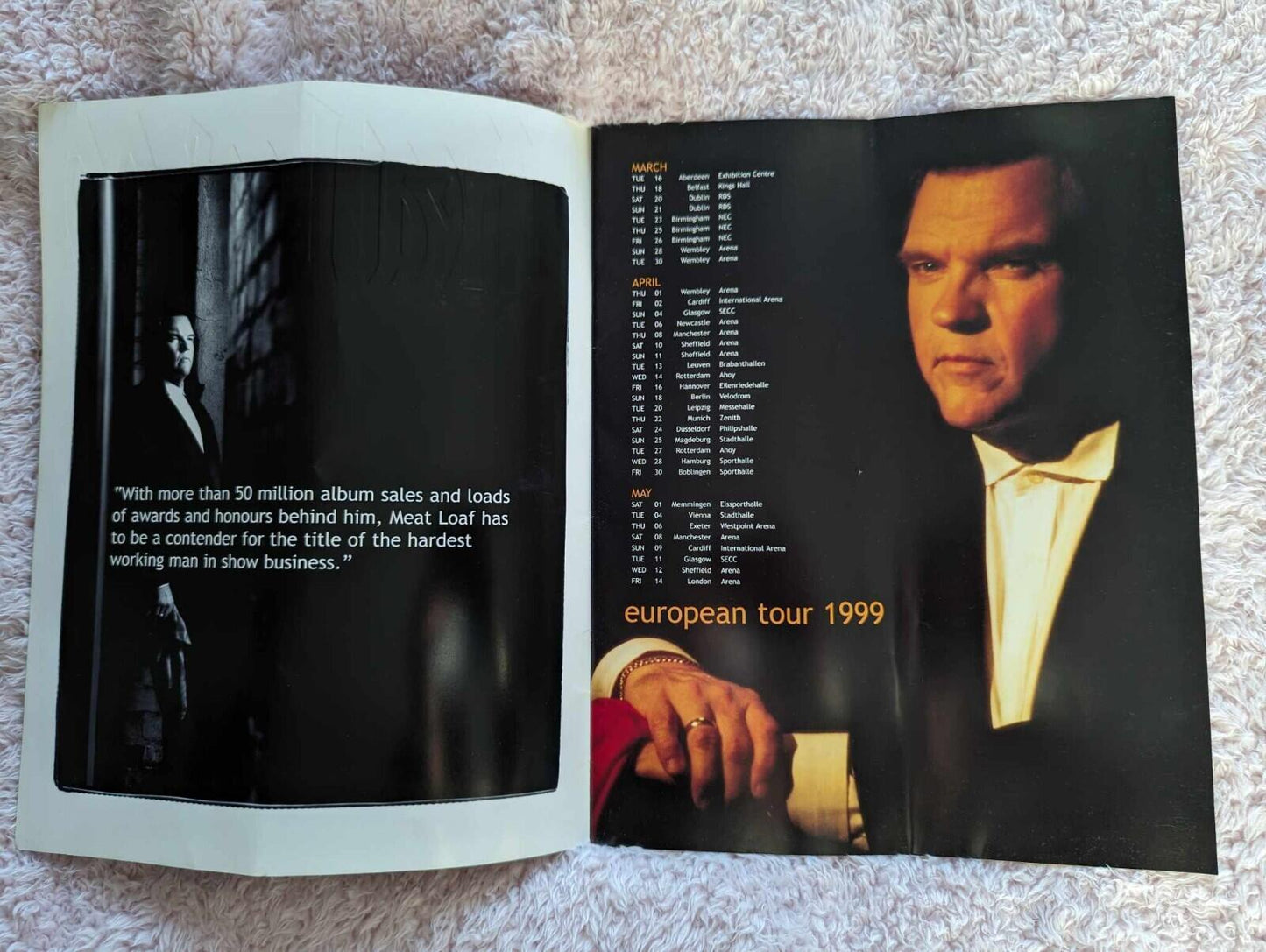 Meat Loaf 99 Tour Programme, European Tour 1999