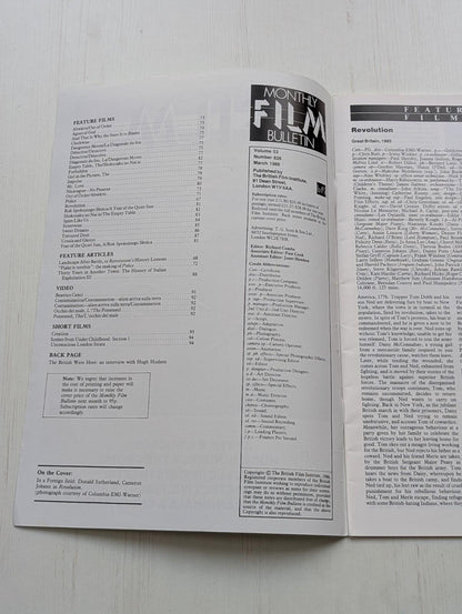Monthly Film Bulletin Vol. 53 No. 626, March 1986, The British Film Institute
