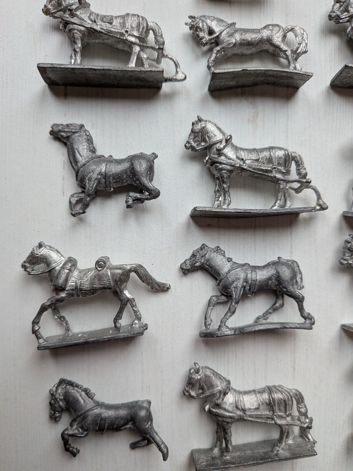 Vintage Metal Hinchliffe Horses/Cavalry Napoleonic Minature Figures 20+ Bundle