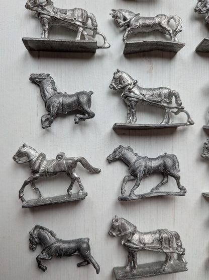 Vintage Metal Hinchliffe Horses/Cavalry Napoleonic Minature Figures 20+ Bundle