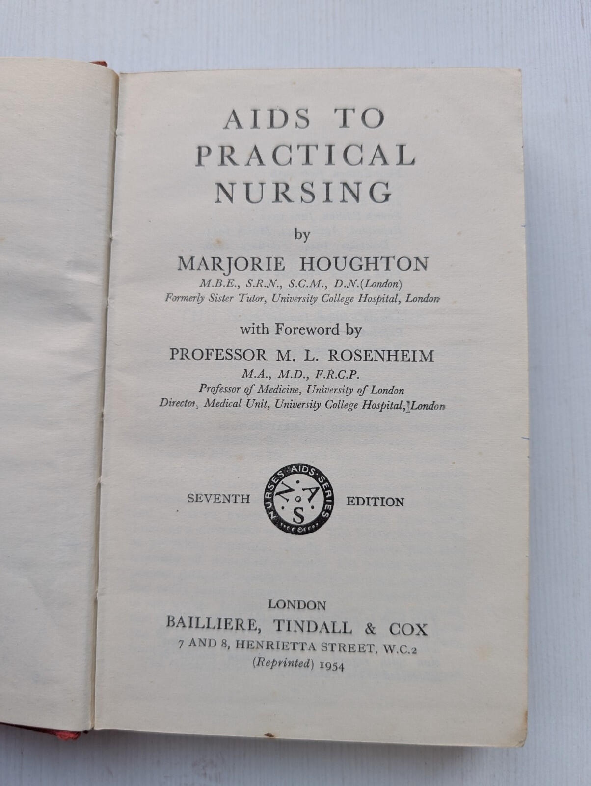 Aids To Nursing/For Nurses x4 Book Bundle - 1951-1955 - Bailliere, Tindall & Cox