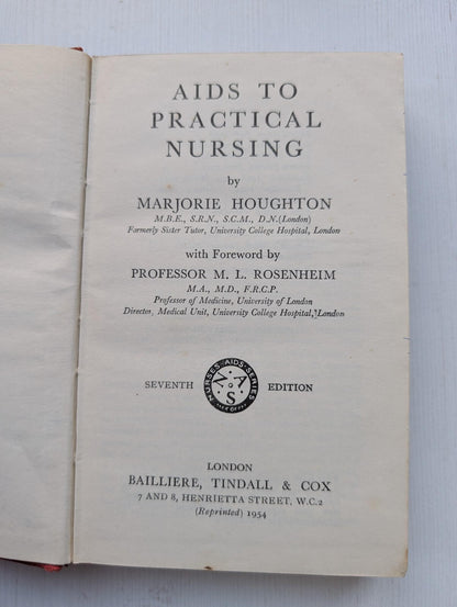 Aids To Nursing/For Nurses x4 Book Bundle - 1951-1955 - Bailliere, Tindall & Cox