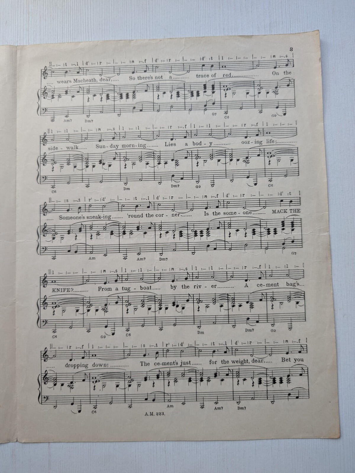 Mack the Knife Sheet Music by Kurt Weill/Louis Armstrong - 1956 - Arcadia Music