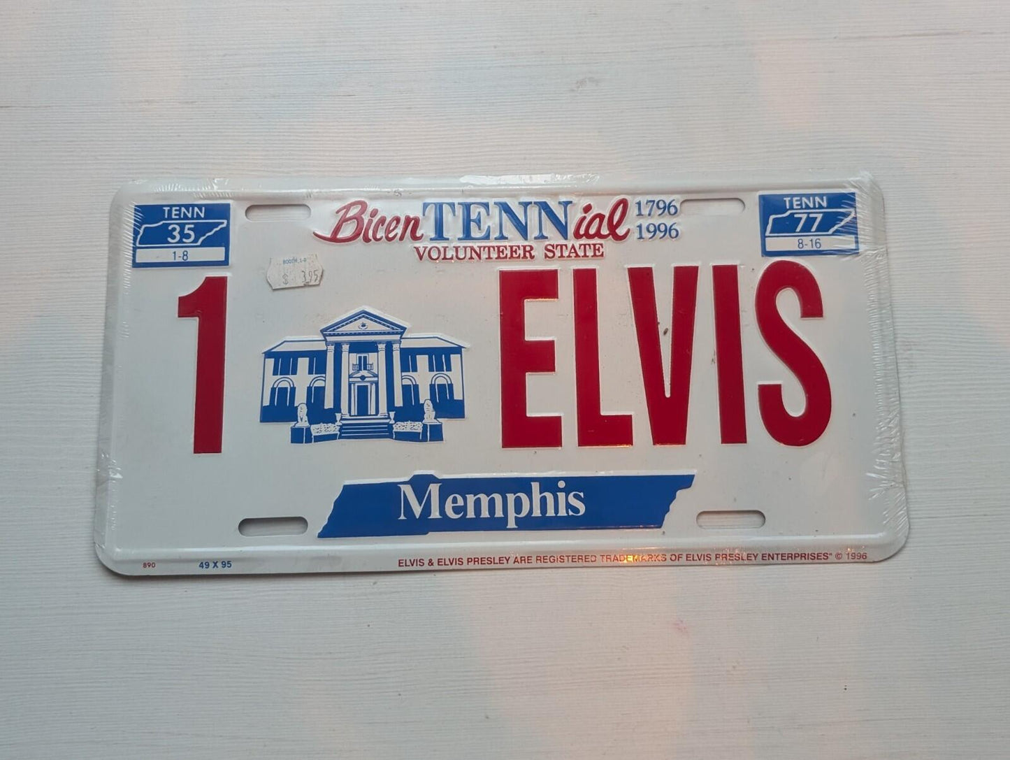 Elvis Presley Graceland 1-ELVIS  Bicentennial License Plate - 1996 - See Details