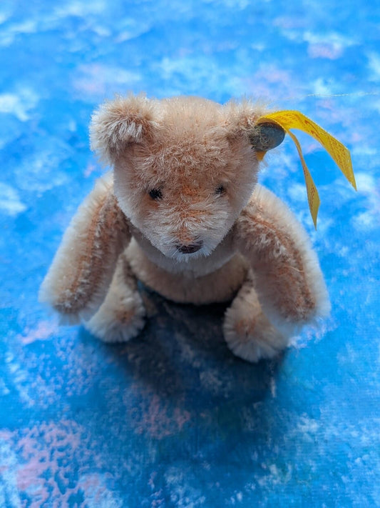 Vintage Steiff Miniature Wired Mohair 3" Teddy Bear - Knopf Im Ohr - 001086