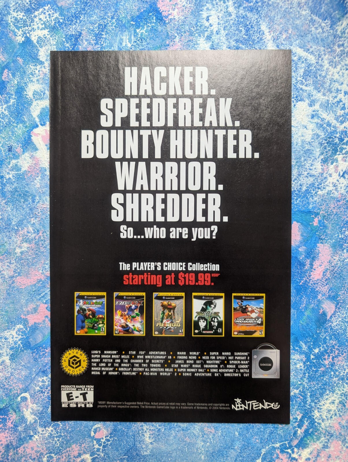 Nintendo Gamecube Player's Choice Series Advertisement - Please See Details