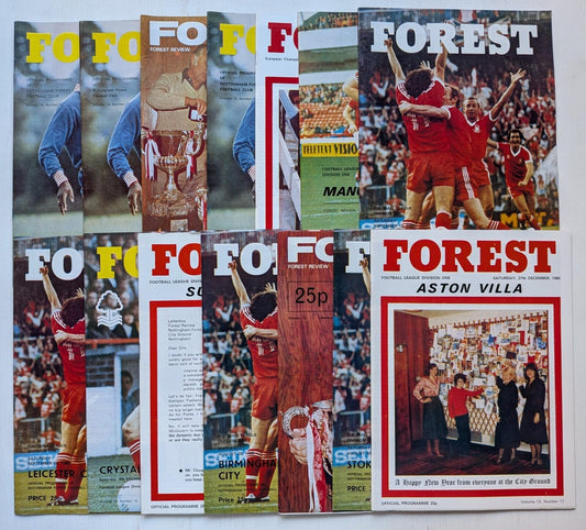 Nottingham Forest 1980 Match Programmes x14 Bundle