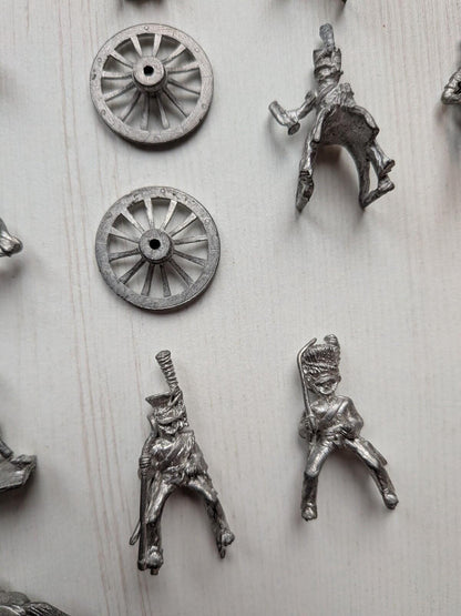 Vintage Metal Hinchliffe Horses/Cavalry Napoleonic Minature Figures 20+ Bundle