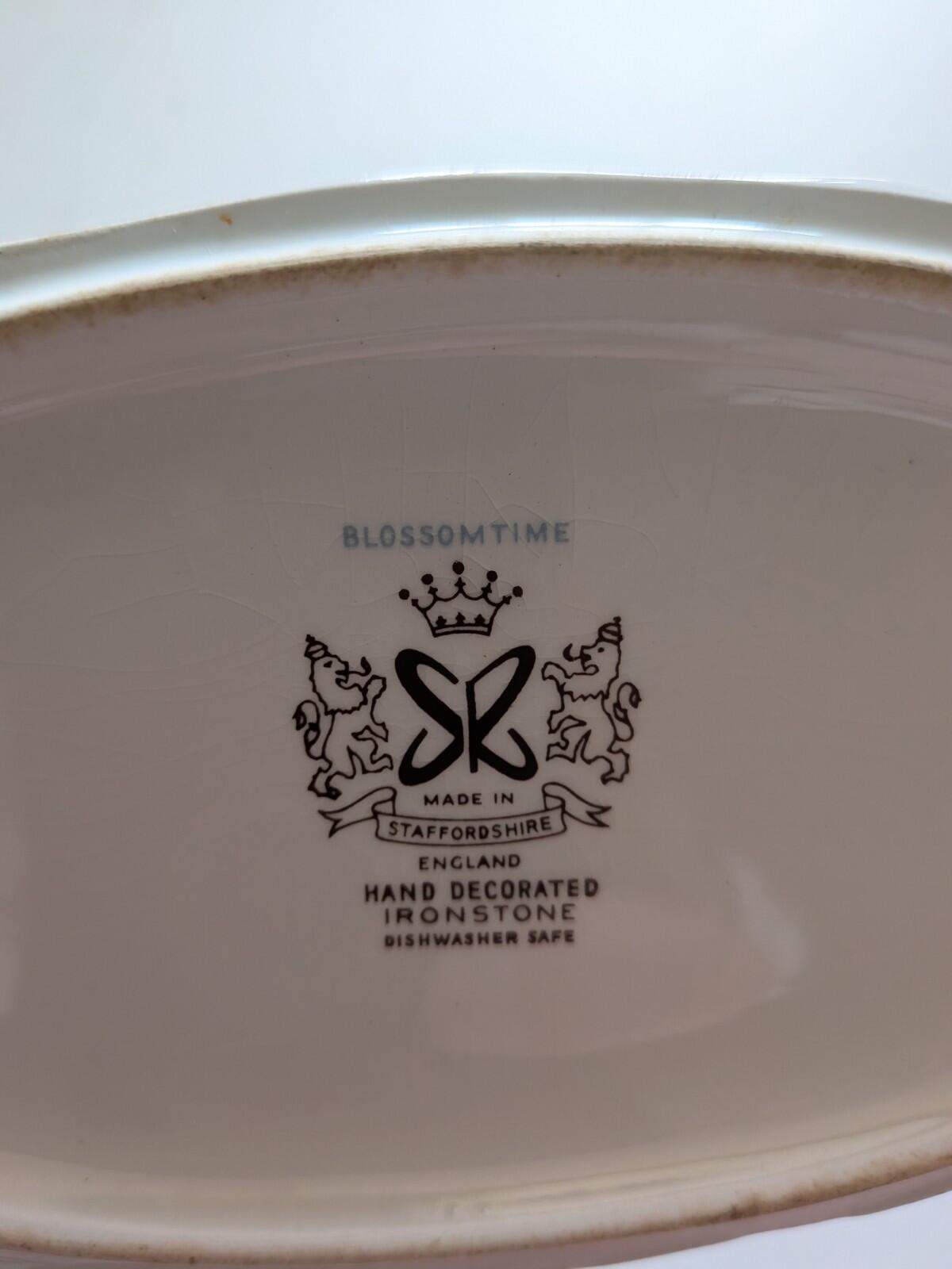 Vintage Kensington Staffordshire Ironstone Blossomtime Blue Gravy Boat/Creamer