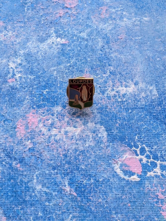 Vintage Lourdes Metal Pin Badge