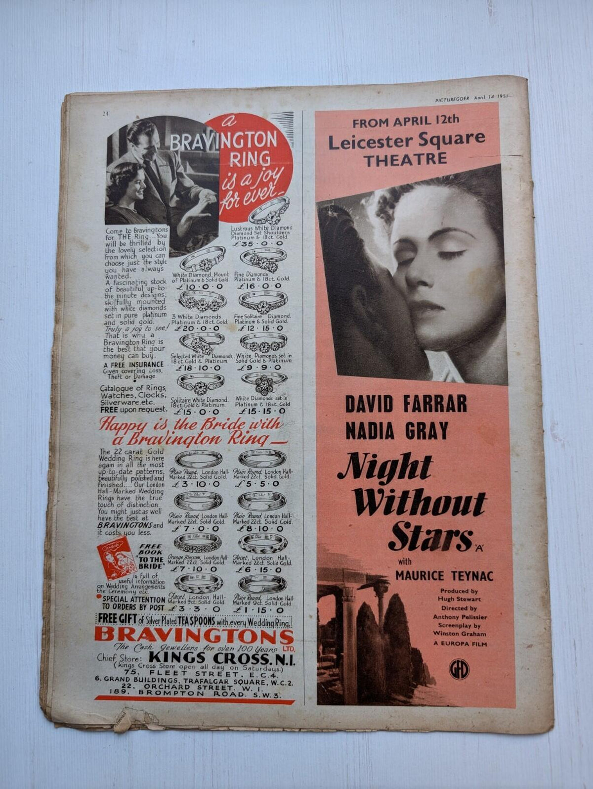 Picturegoer: The National Film Weekly April 14, 1951 - Gregory Peck Cover