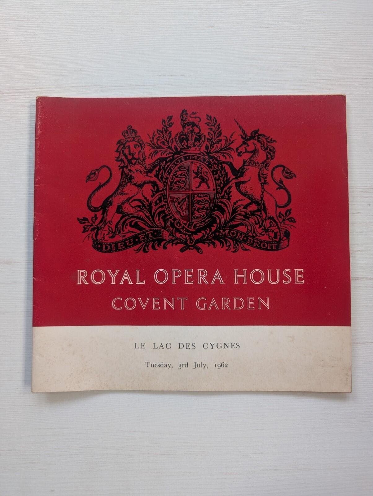 Royal Opera House Covent Garden - Le Lac Des Cygnes Programme - 1962