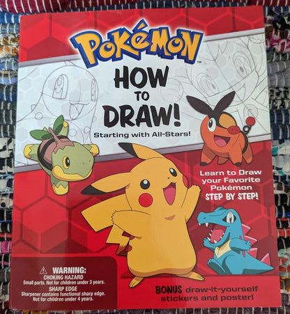 Pokemon How-to-Draw! Starting With All-Stars!, 2012, Unused/Sealed, Very Rare