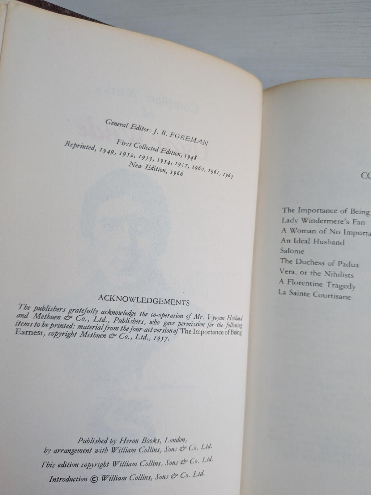The Complete Works of Oscar Wilde Vol. 2 - Plays - 1966 - Heron Books