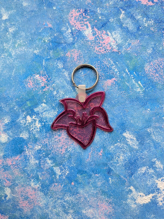 Vintage Mulan Magnolia Blossom Flower Plastic Keyring - Disney