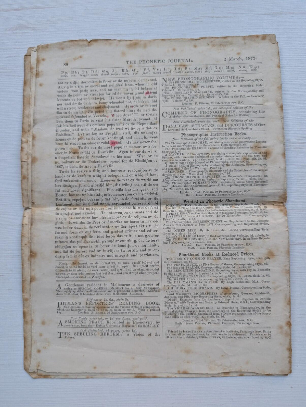 The Phonetic Journal - Saturday, 2 March 1872