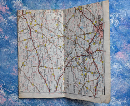 South West/South East England Road Map - Shell Touring Service Vintage Road Map