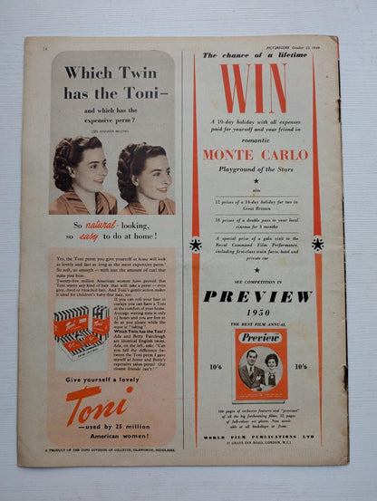 Picturegoer October 22, 1949 - Olivia De Havilland and Leo Genn Cover