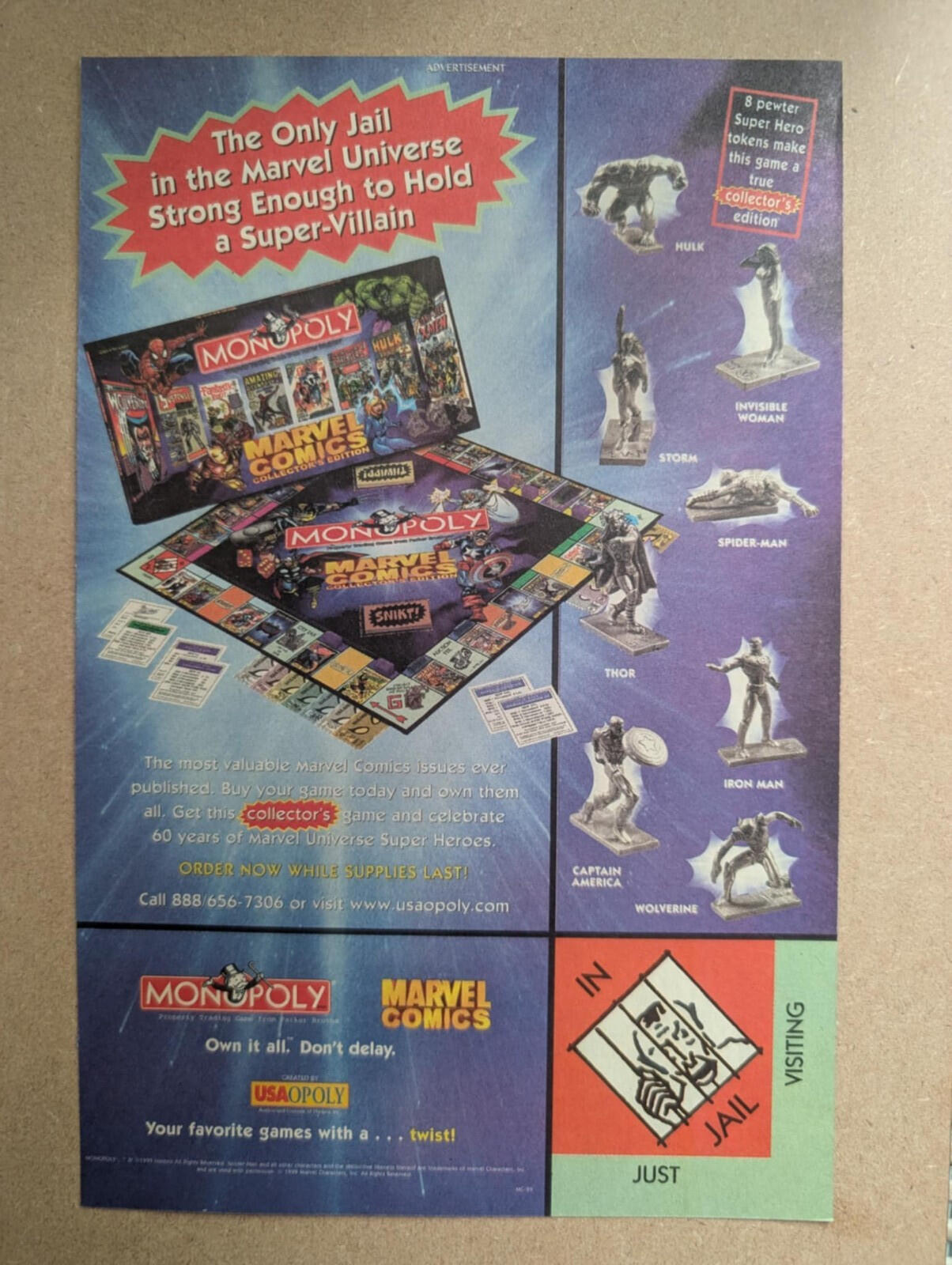 Marvel Comics Monopoly 1999 Hasbro Board Game Advert - See Details