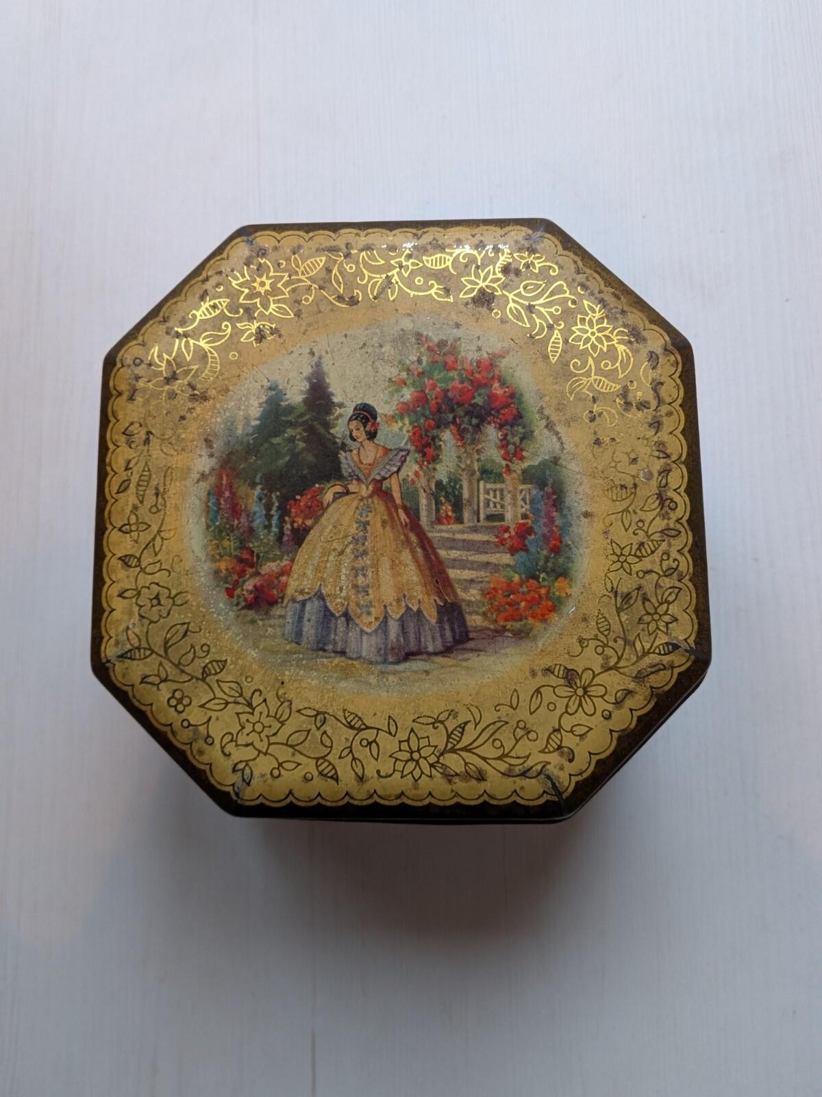 Rare/Scarce McFarlane Lang & Co. Biscuit Tin (Empty) - Lady In Garden - 1930s
