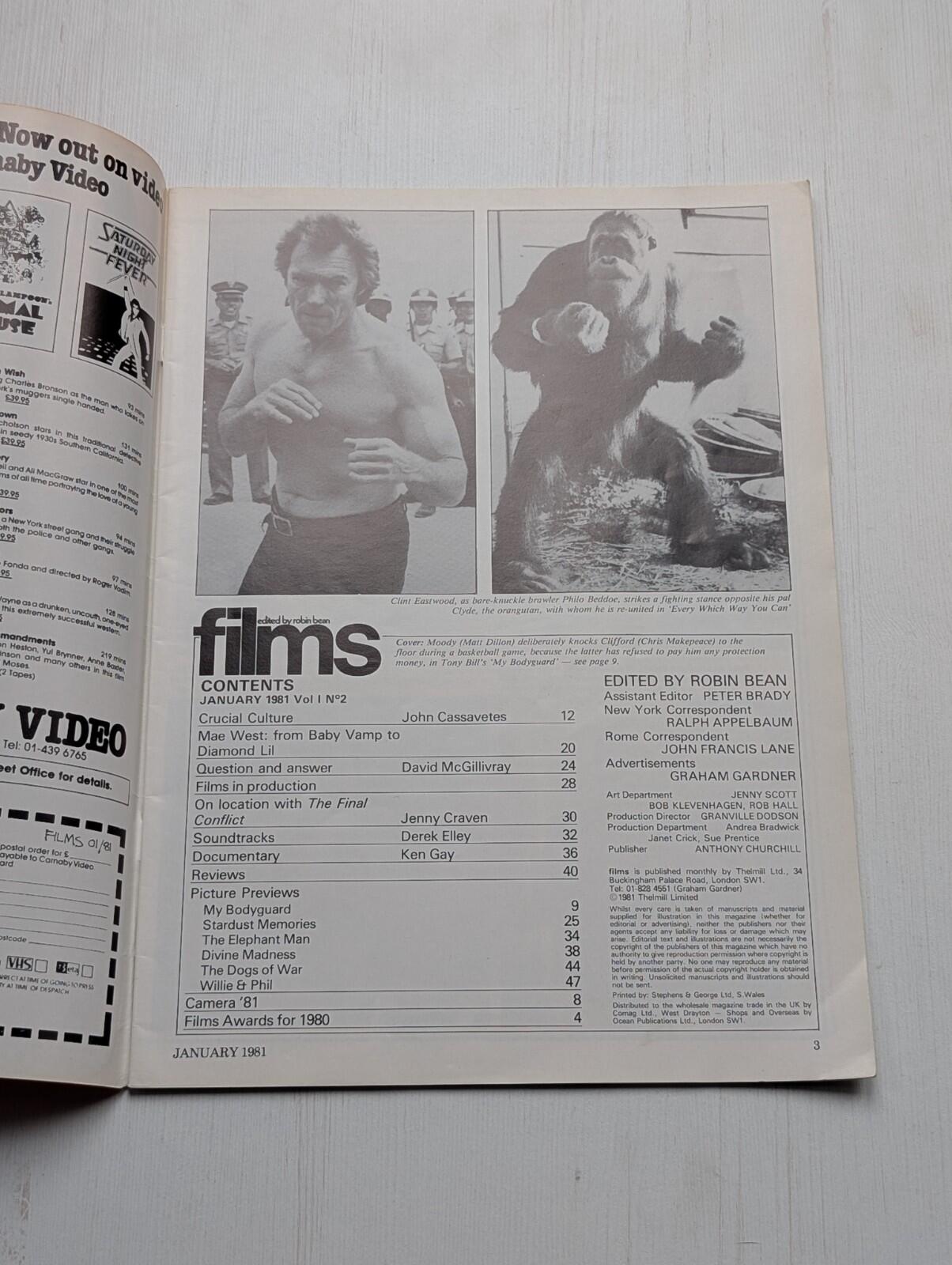 Films Vol. 1 No. 2 January 1981 - Matt Dillon My Bodyguard Cover