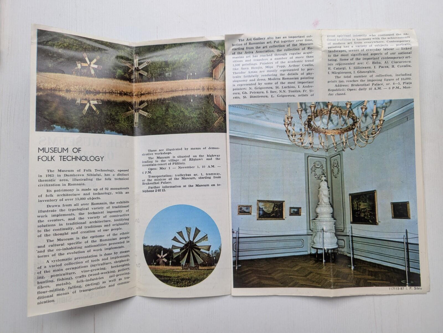The Museums of Sibiu: Museum of Folk Technology Guide Book + Leaflet - 1986