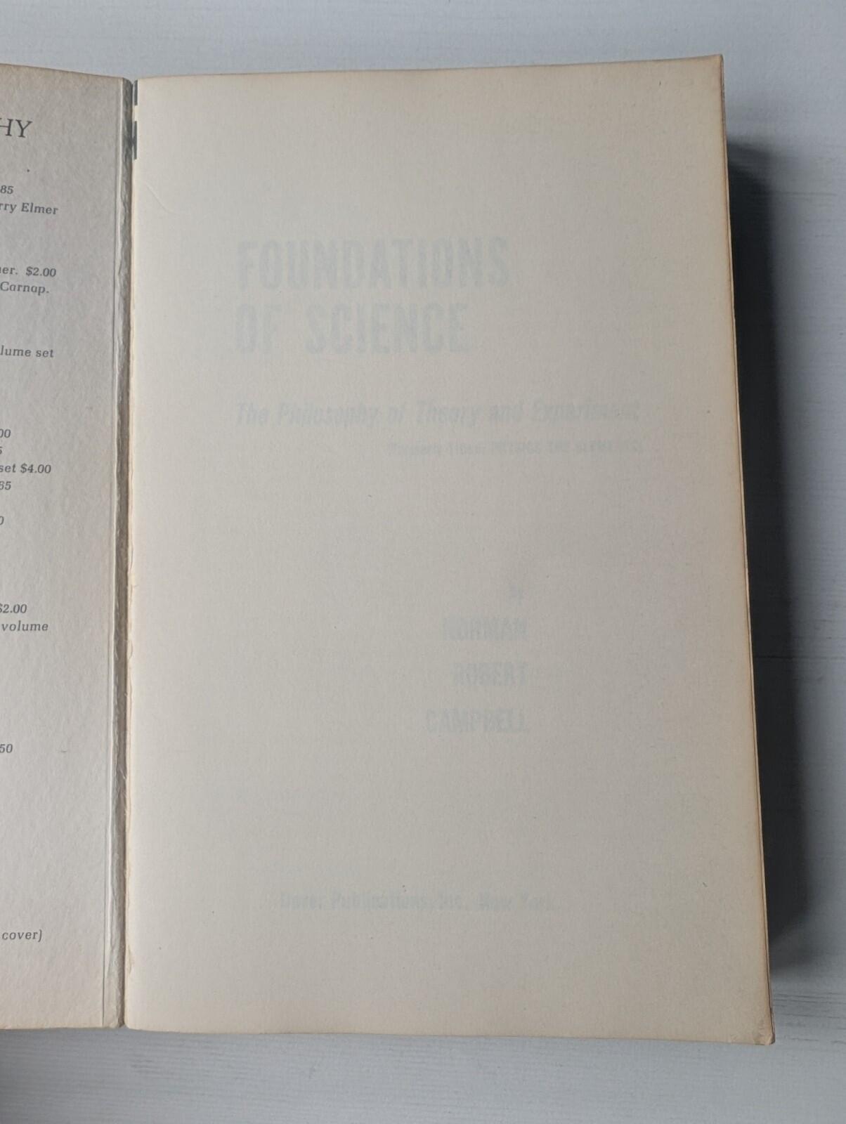 Foundations of Science: The Philosophy of Theory and Experiment - 1957