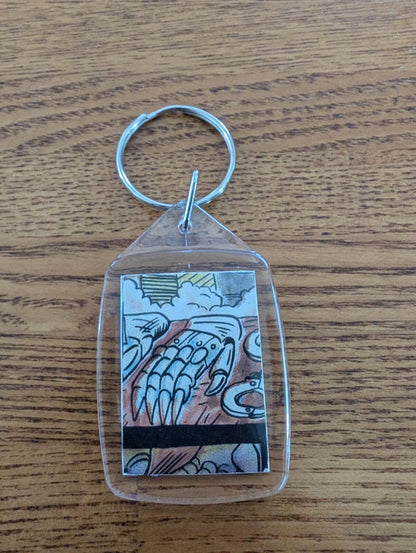 Freddy Krueger Nightmare On Elm Street Keyring, Made From Recycled Vintage Comic