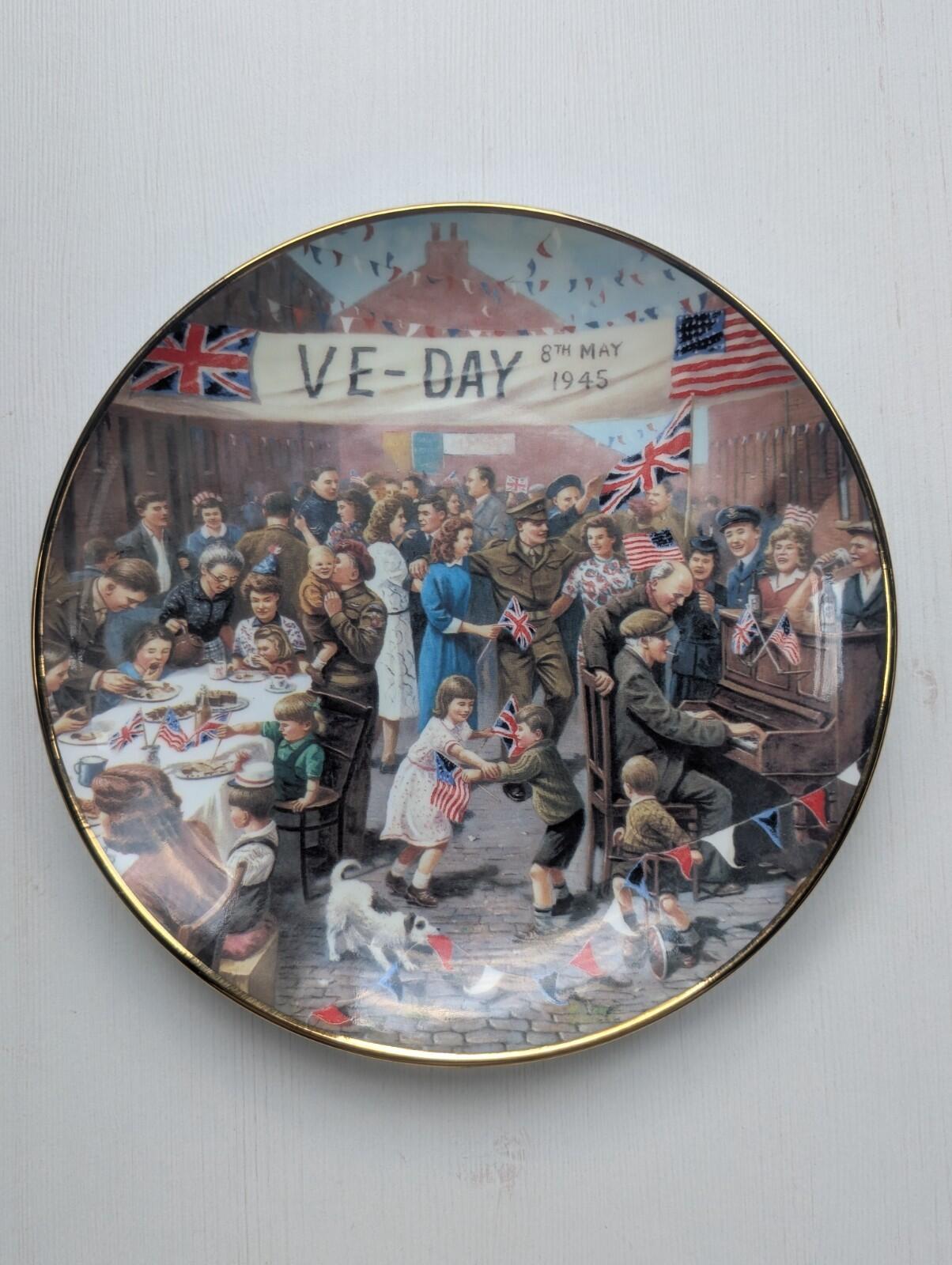 Royal Doulton V.E Day Celebration Plate by Kevin Walsh - Franklin Mint Heirloom