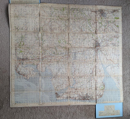 Vintage Fold-Out Lancashire Map on Canvas