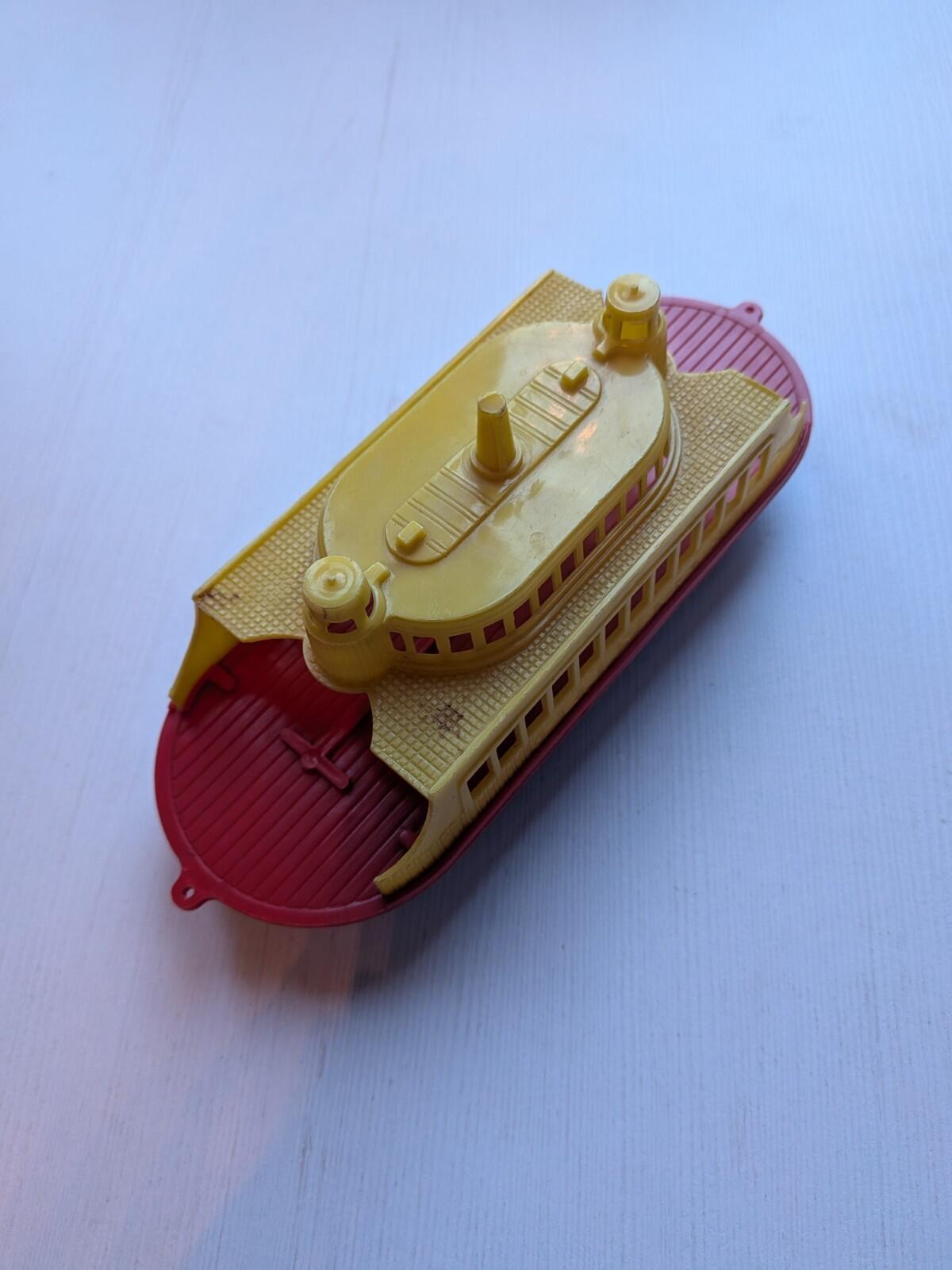 Vintage Yellow Plastic Ferryboat Toy - 1970s Approx