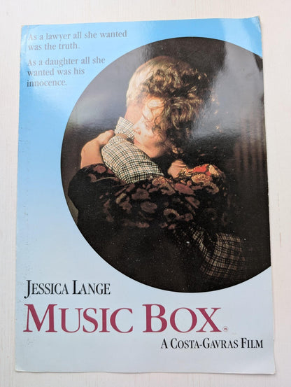 Music Box 1989 Jessica Lange Movie Press Kit Synopsis/Cast List + x3 Lobby Cards