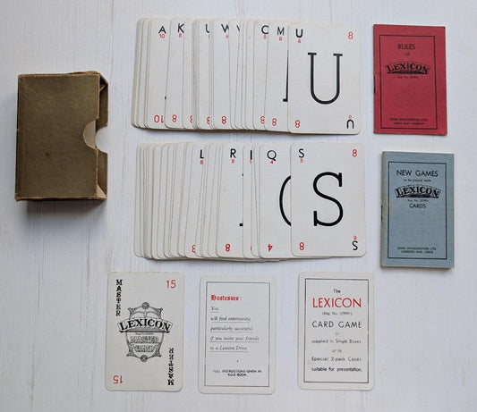 Vintage Lexicon Card Game - February 1935 Edition - John Waddington Ltd Leeds