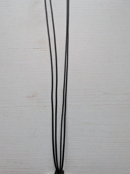 Silver Tree of Life Pendant Necklace on Waxed Black Cord