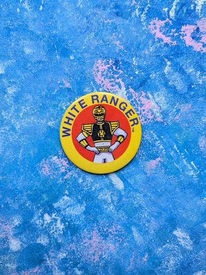 Vintage Mighty Morphin' Power Rangers White Ranger Badge - 1995