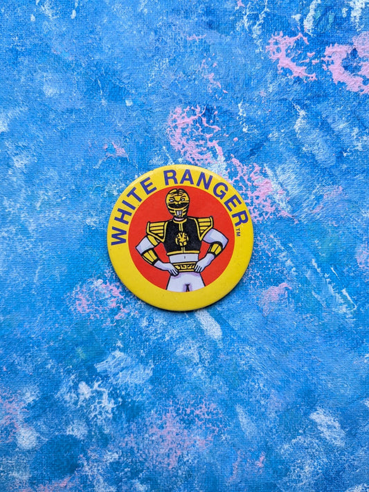 Vintage Mighty Morphin' Power Rangers White Ranger Badge - 1995