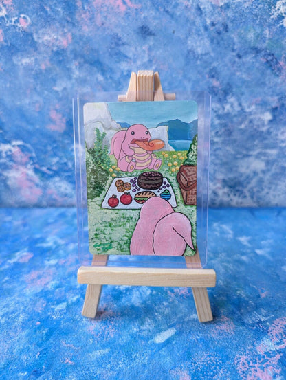 Hand-Painted Lickitung 154/214 Sun and Moon: Unbroken Bonds Card + Display Easel