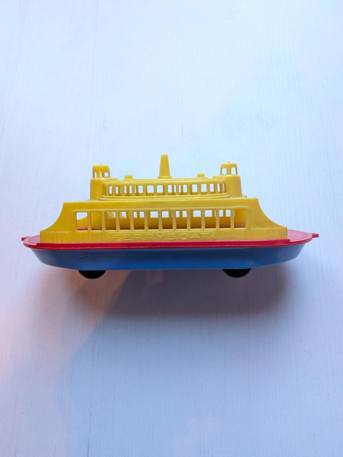 Vintage Yellow Plastic Ferryboat Toy - 1970s Approx