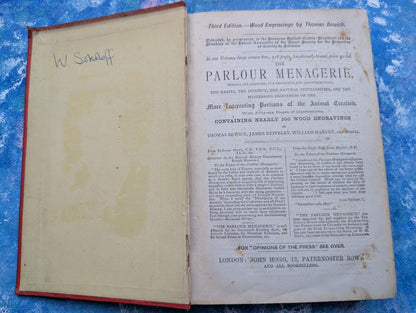 The Parlour Menagerie - Descriptive & Anecdotal 3rd Edition - 1881, John Hogg