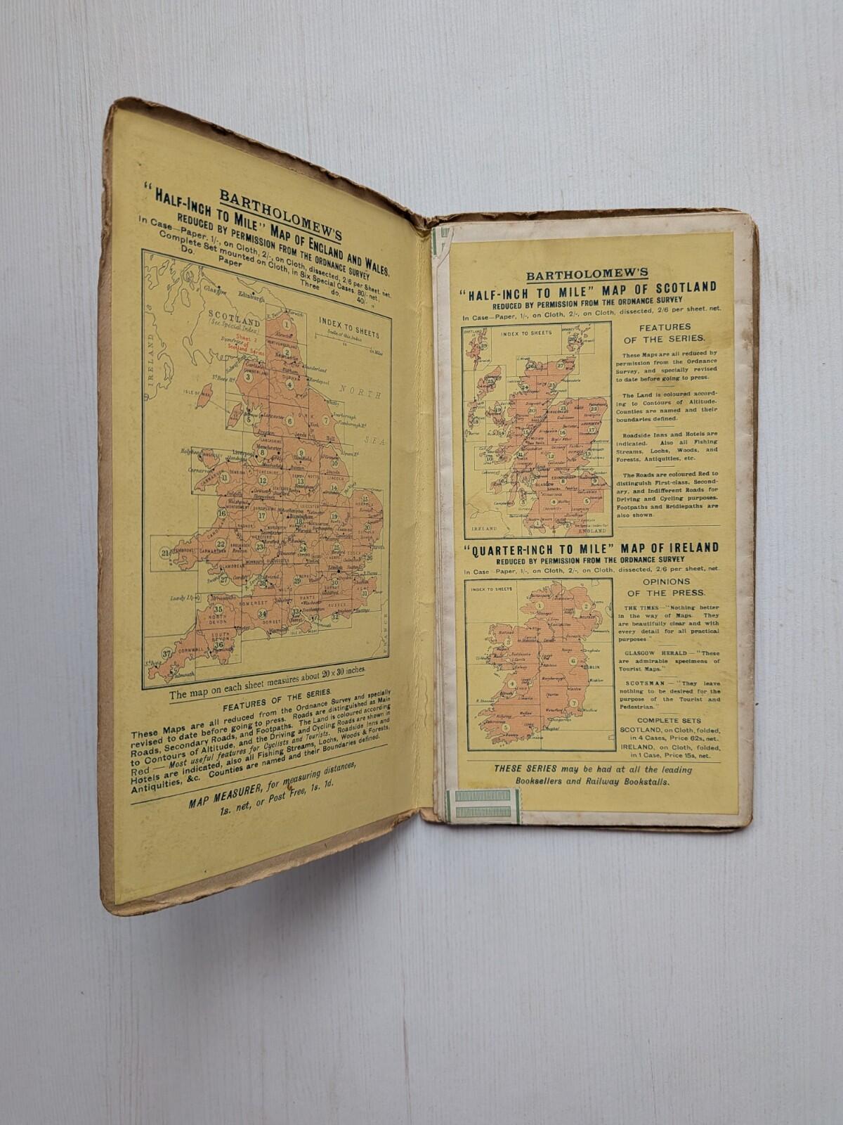 Bartholomew's New Reduced Survey Map of Cheshire - Stanford & Mann - 1910