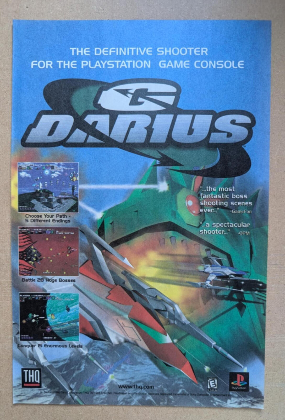 G Darius Playstation Game 1998 Advertisement - See Details