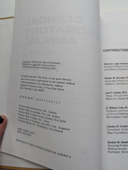 Clinical Laboratory Annual 1983 - Henry A. Homburger/John G. Batsakis