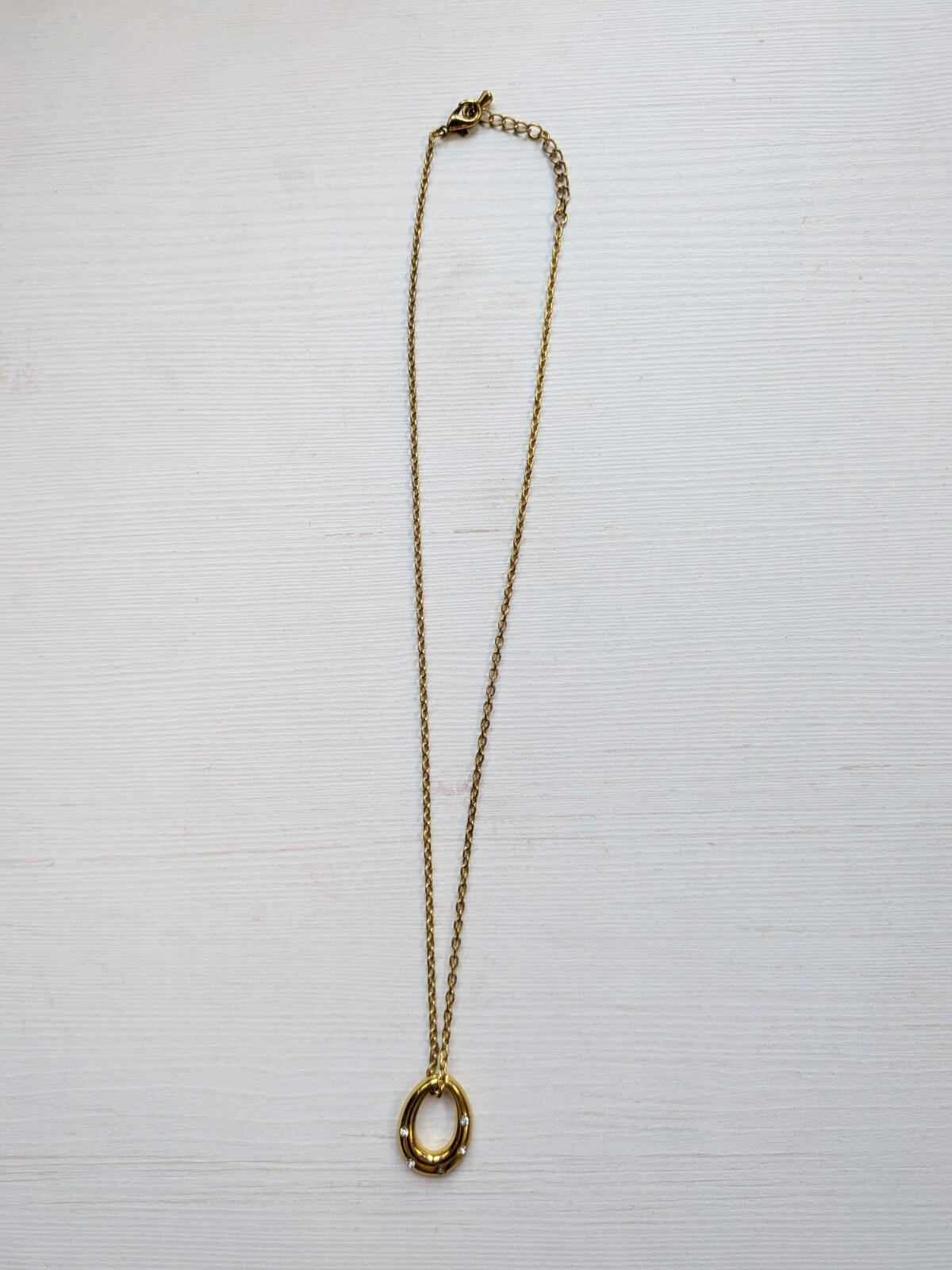 Gold Tone Necklace and Pendant with Diamante Embellishments