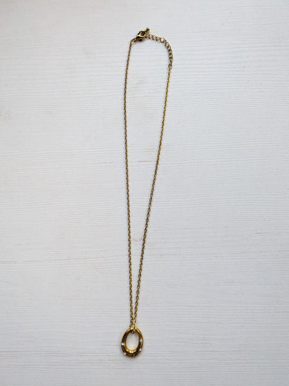 Gold Tone Necklace and Pendant with Diamante Embellishments