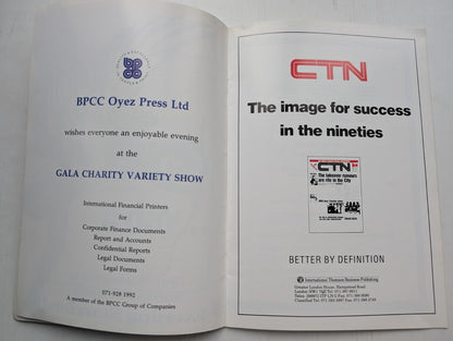 Gala Charity Variety Show Programme - London Palladium December 1991
